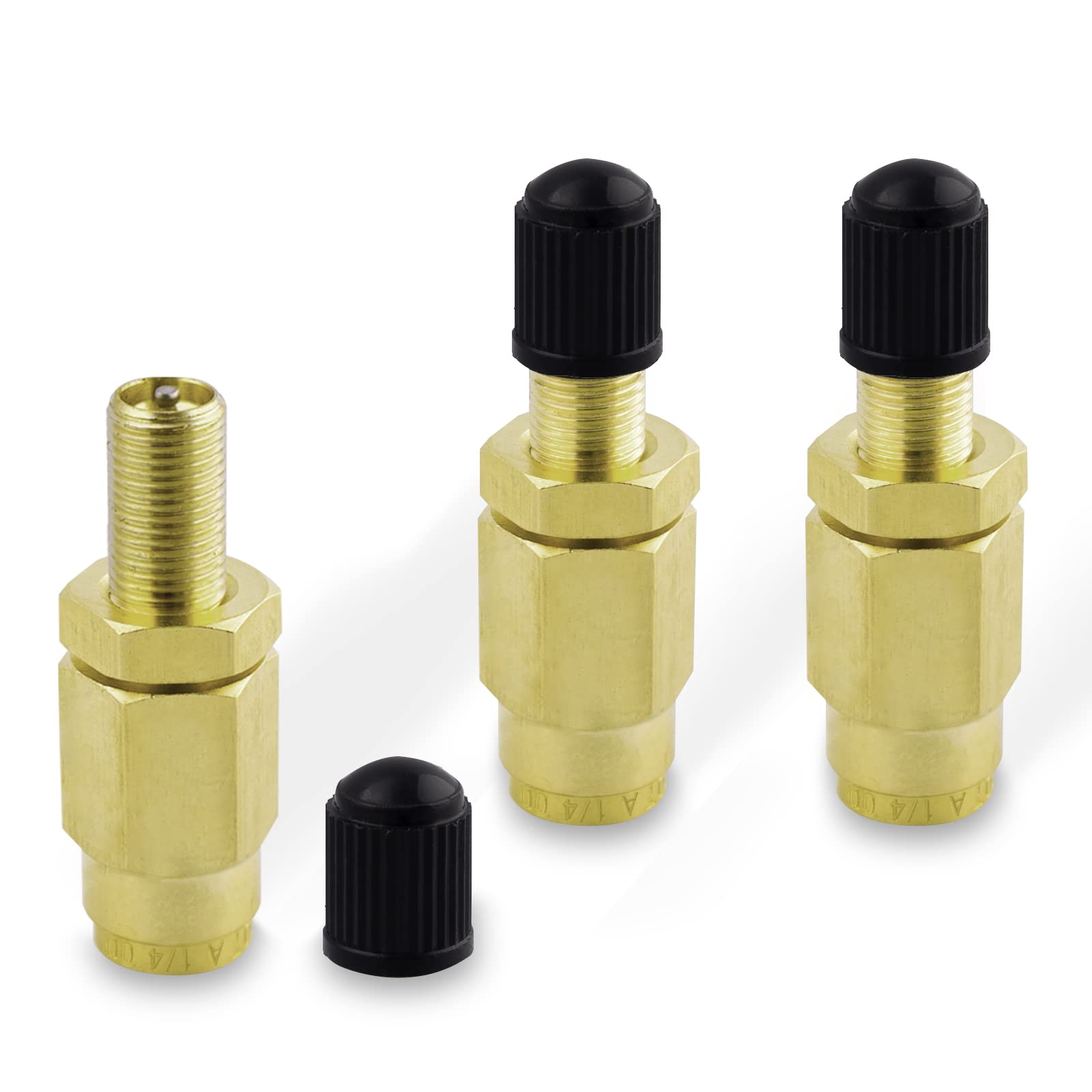 1/4 OD Air Line Valve 2 Pieces Schrader Valve - 1/4 Brass Inflation ...