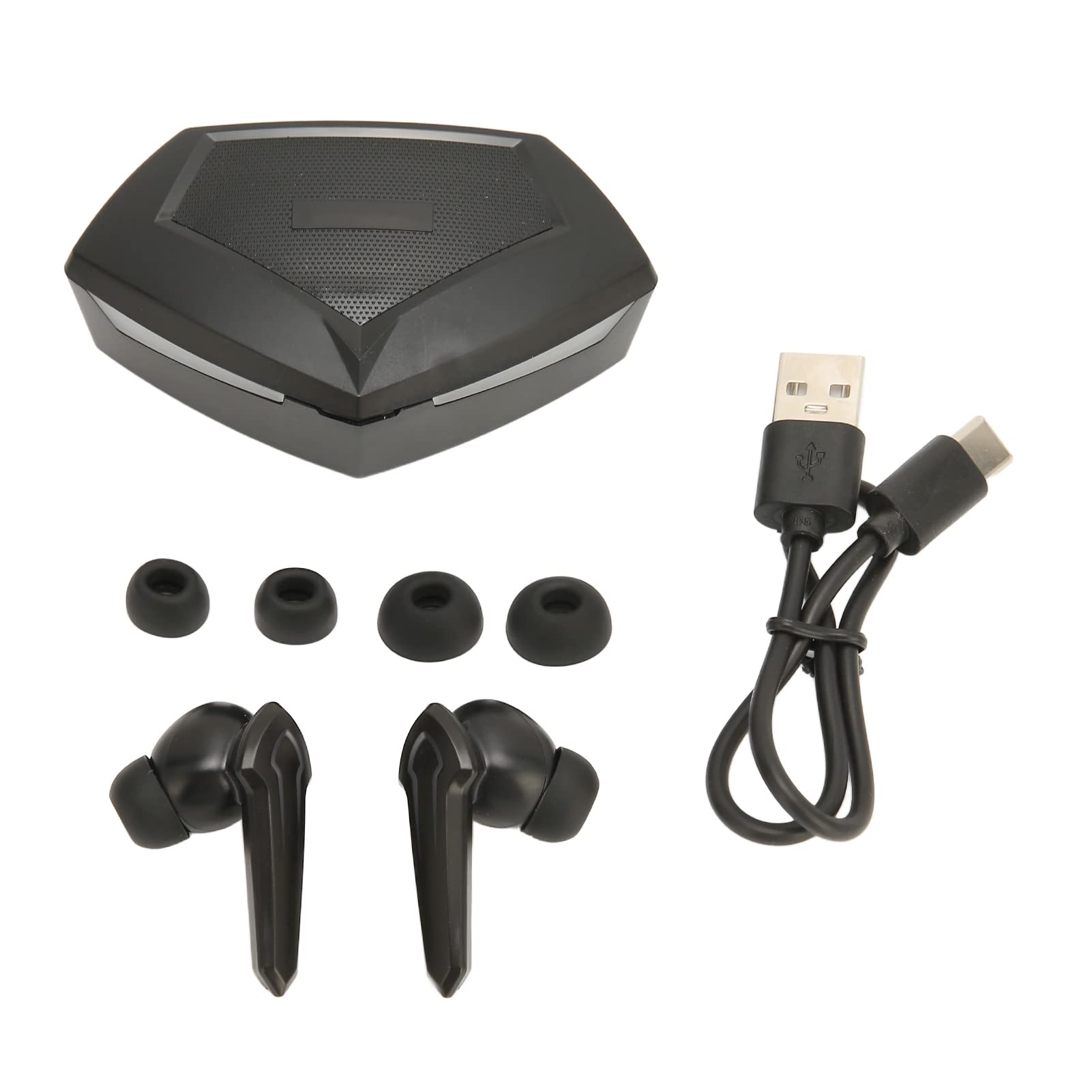 Zunate Auricolari da Gioco Wireless, Cuffie Bluetooth 5.2 Dual Mode, Microfono Integrato, Latenza Ultra Bassa di 45 Ms, Sincronizza Completamente L'audio con Il Video(Nero)