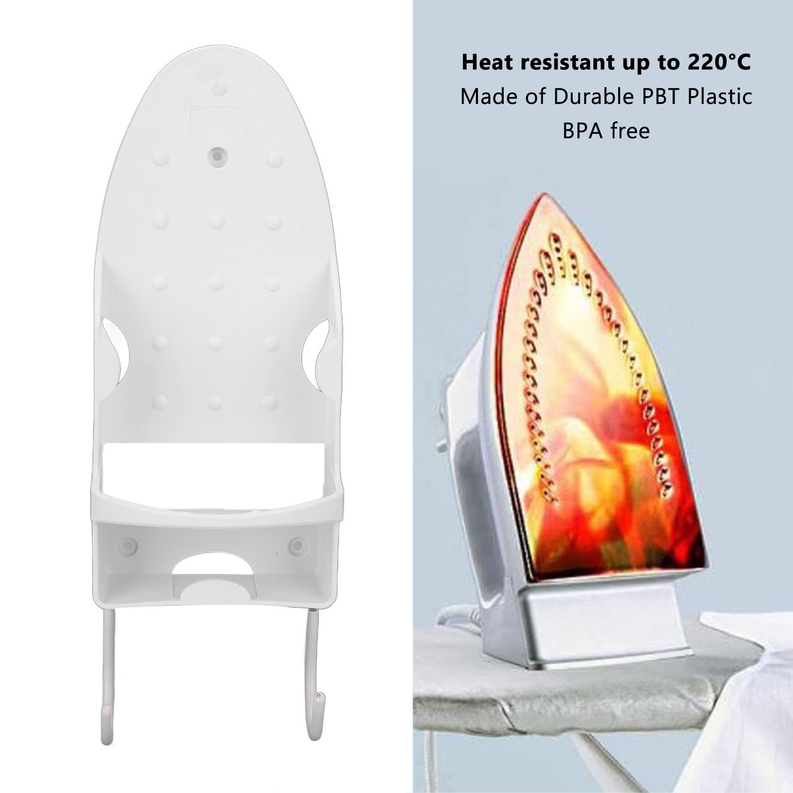 Focket Uchwyt na żelazko do Montażu na ścianie, Odporny temperaturę 220°C, Bez BPA, Pojemność 48,5 Funta Uchwyt deskę do Prasowania, Montowany ścianie Wieszak żelazko ze Stalowym Haczykiem, Domowej