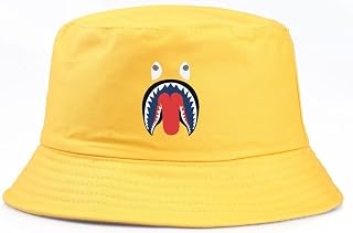 KEYOZA Moda Sun Bucket Hat Homem Viagem Homem de Viagem de Algodão Hapéu de Verro -Destino Juventude Capéu de Pesca Esportiva ao ar livre (Color : Yellow)