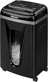 Fellowes Powershred 450M Paper Shredder, 9 Sheet Micro-Cut Shredder for The Small or Home Office with Silent Shred Technology