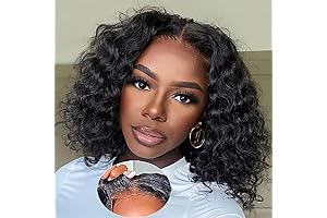 Wear and Go Glueless Wigs for Black Women Glueless Human Hair Bob Wig 12 Inch