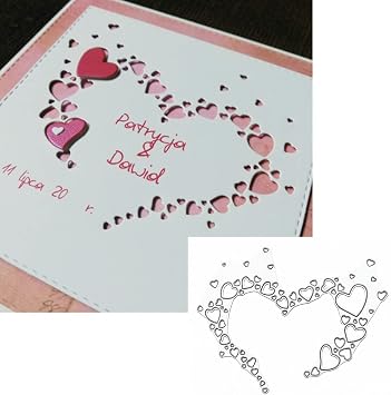 Hollow Hearts Metal Die Cuts,Love Heart Shape Strip Wedding Cutting Dies Stencils DIY Crafts Cards Cuts for DIY Embossing Card Making Photo Decorative Paper Dies Scrapbooking