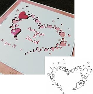 Hollow Hearts Metal Die Cuts,Love Heart Shape Strip Wedding Cutting Dies Stencils DIY Crafts Cards Cuts for DIY Embossing Card Making Photo Decorative Paper Dies Scrapbooking