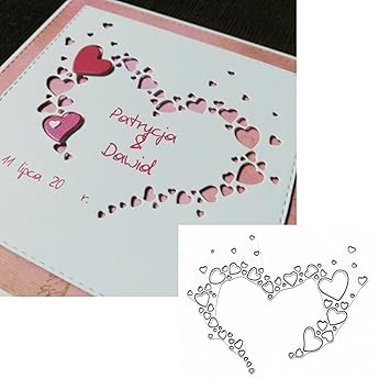Hollow Hearts Metal Die Cuts,Love Heart Shape Strip Wedding Cutting Dies Stencils DIY Crafts Cards Cuts for DIY Embossing Card Making Photo Decorative Paper Dies Scrapbooking