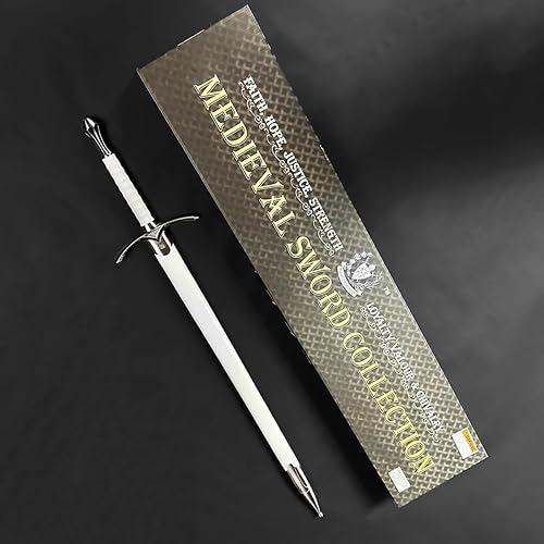 Miniatura 2 de Espada medieval con una mano, hoja sin brillo. Para colección, regalo, espectáculo, feria, cosplay y LARP (blanco mago)