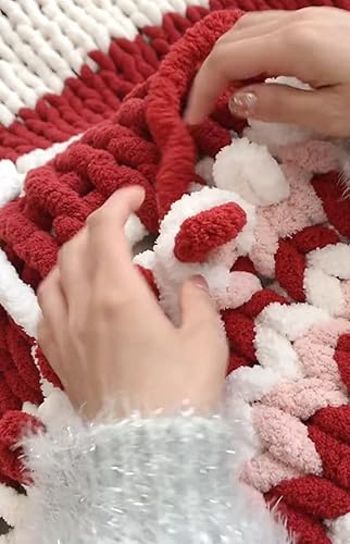 Miniatura 9 de Hilo de felpilla gruesa para manta, color amarillo, 3 libras, hilo de poliéster súper suave, grueso, esponjoso, estilo chenilla, paquete de 6