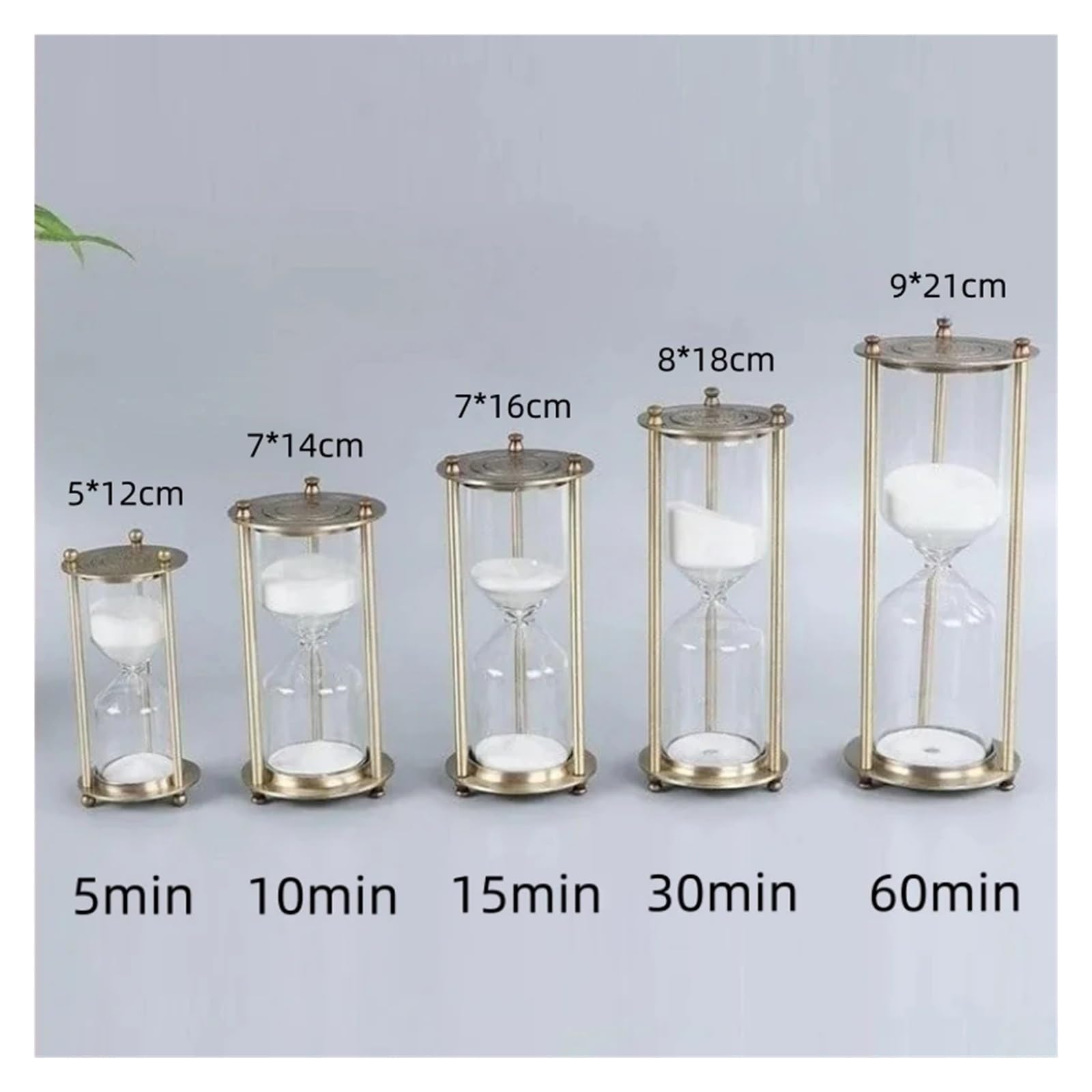 Sanduhr-Timer aus Metall und Glas