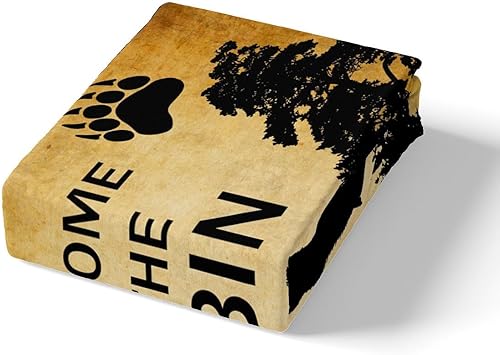 Miniatura 4 de Juego de sábanas bajeras de oso rústico, tamaño Queen, juego de sábanas de bosque de granja, juego de ropa de cama para campamento y caza, funda de