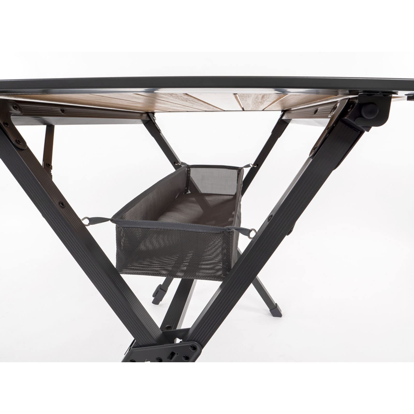 Table de camping pliante en bambou 80 x 60 cm - En aluminium - Avec filet
