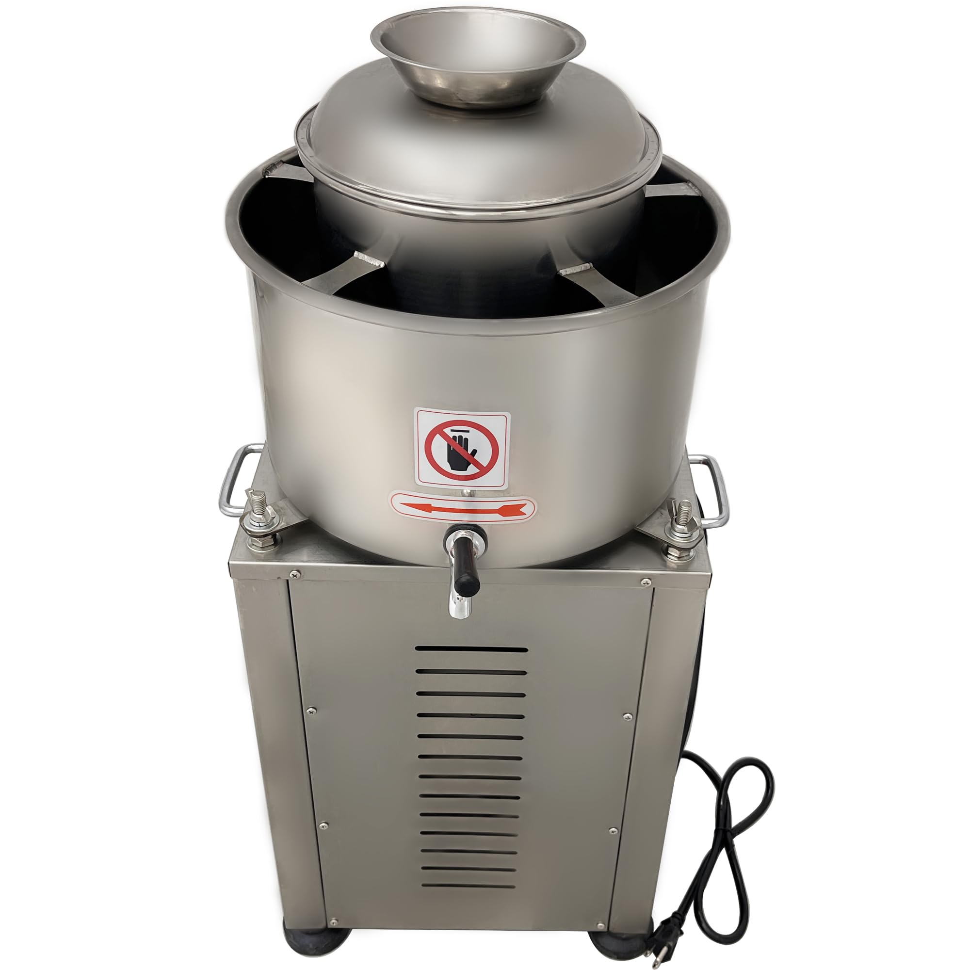 HQHAOTWU Meatball Beating Machine Meat Grinder Stainless Steel Electric Meat Puree Making Machine Meat Paste Electric Food Processor 8.66in Inner Cylinder Electric Meatball Mincer with 2 Blades 110V