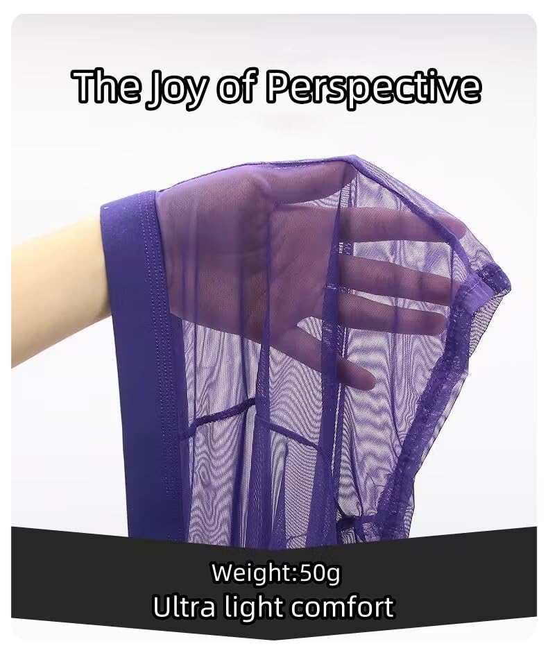 Men's Underwear Sexy See-through Mesh Breathable Boxer Briefs Men's Transparent Printed Trucks2