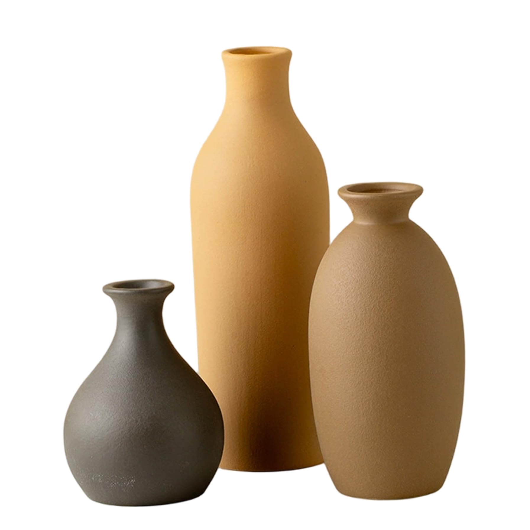Vase en céramique rustique ensemble 3 pièces centre de table maison salon