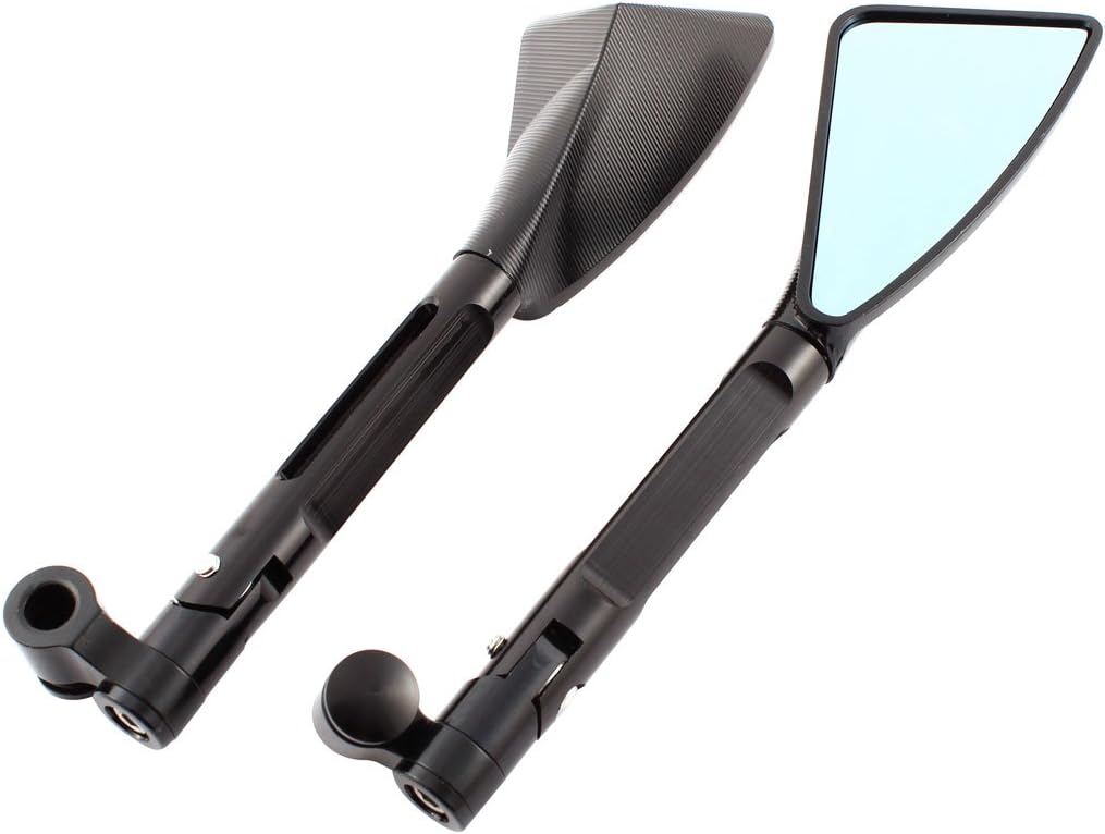 2 Pcs Motorcycle Rearview Blind Spot Blue Mirrors
