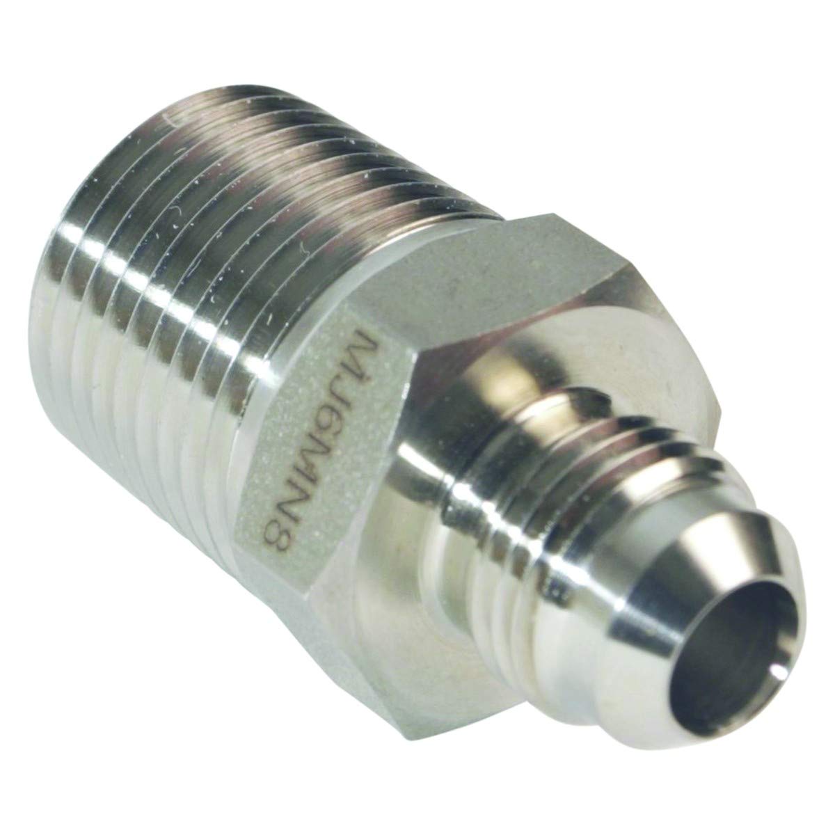 Threaded Adapting Nipple | MJIC 3/8 in. x MNPT 1/2 in. - Stainless Steel 316 - Glacier Tanks - (2 Pack)