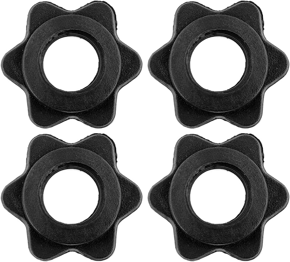 4 PCS Dumbbell Hex Nut Spinlock Collar Spin Lock Screw Nuts Dumbbell Barbell Bar Clips for Weight Lifting