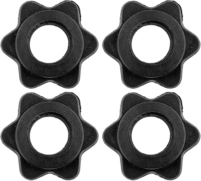 TINGDUANJIAN 4 PCS Dumbbell Hex Nut Spinlock Collar Spin Lock Screw Nuts Dumbbell Barbell Bar Clips for Weight Lifting