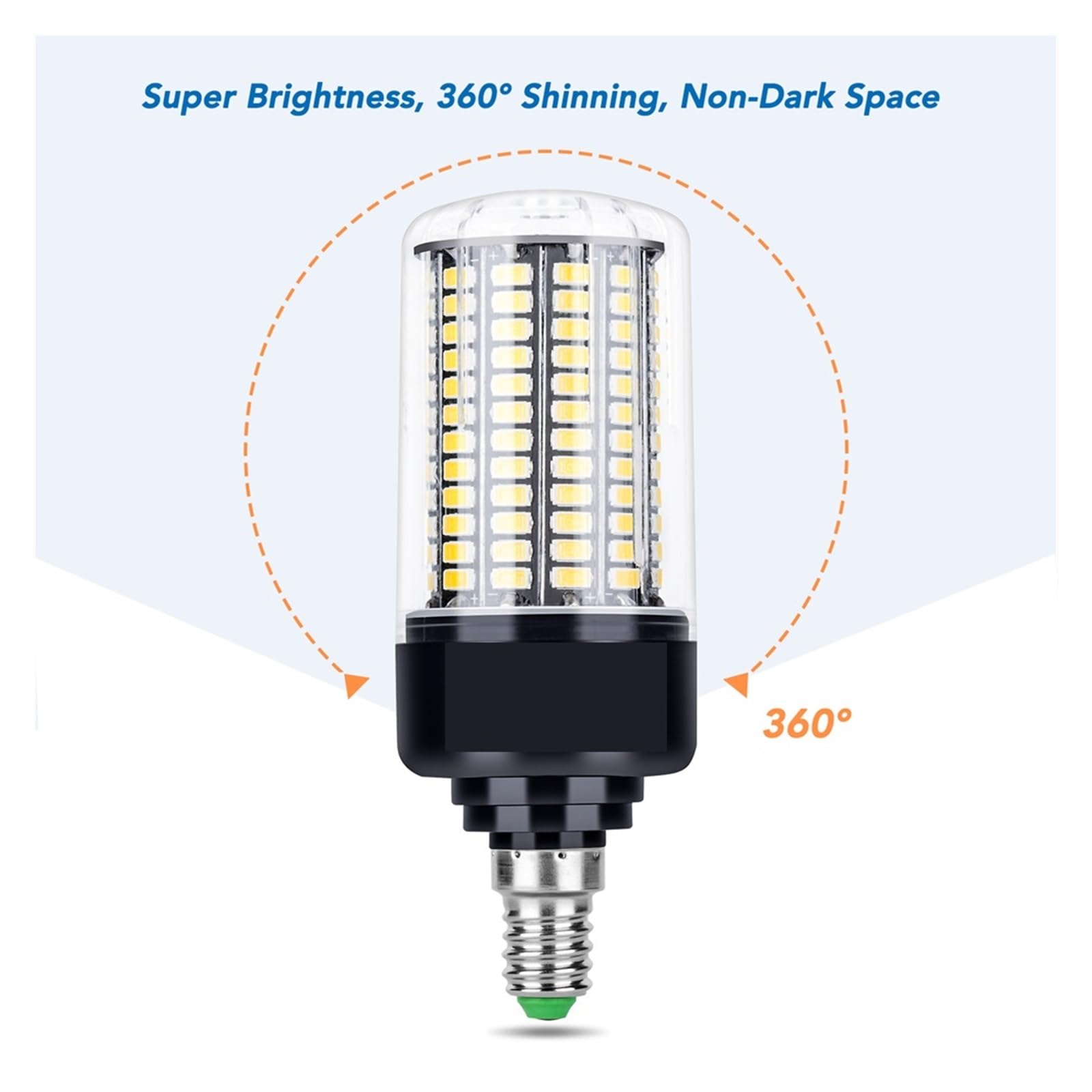 E27 Żarówka LED E14 Lampa Kukurydziana Bombilla Reflektor 3.5W 7W 9W 12W 15W 20W Okrągła Do Oświetlenia Domu Niskie ZużYcie Energii(Warm White,E14 108leds 9W)