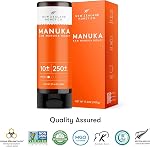 New Zealand Honey Co. Raw Manuka Honey UMF 10+ MGO 263+ - Monofloral, New Zealand Source : Pollens naturels et enzymes - Bouteille Squeeze pour le bien-être quotidien - 500g (17.6oz)