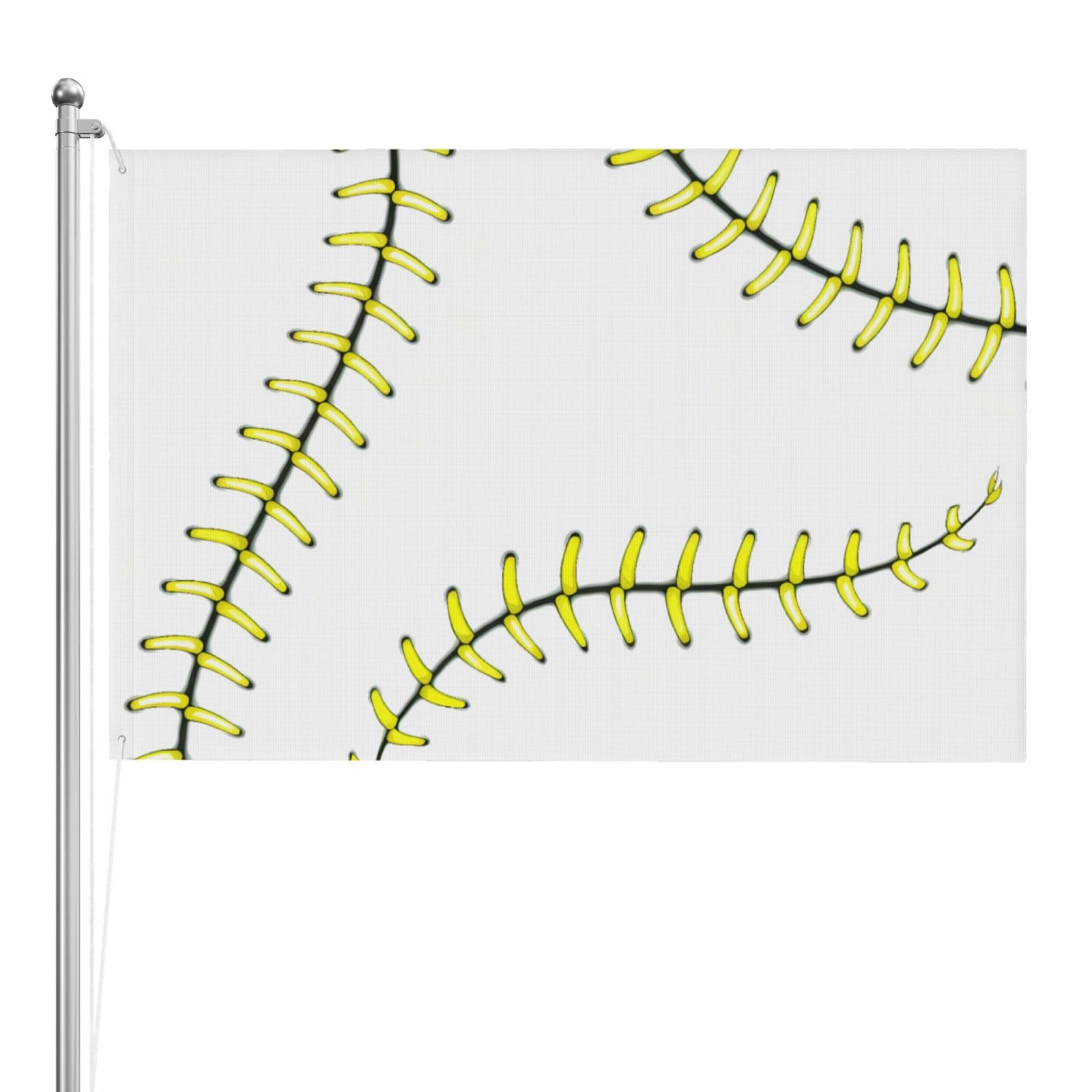 Drapeau de baseball jaune 120x180cm double face pour extérieur