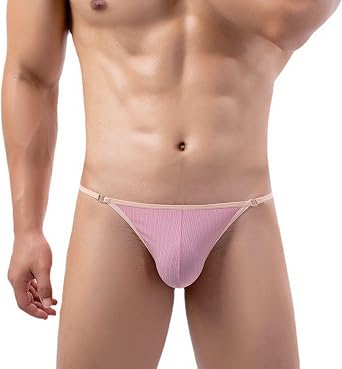 Faringoto Men's Detachable Side Thong Briefs Gay Bikini Pant Men Comfortable Sexy Slip U Underpants