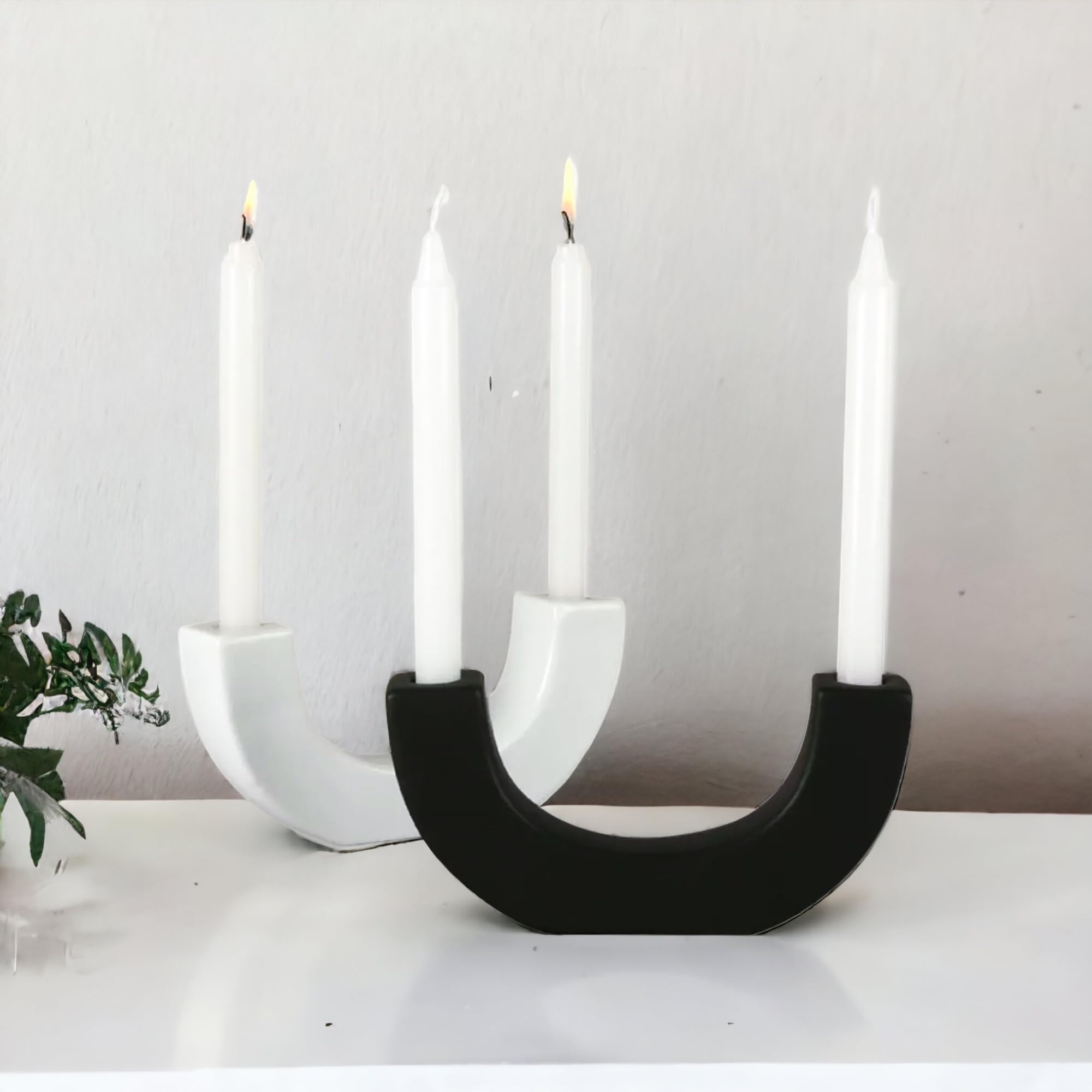 Candlestick Holder, Ceramic, Modern, Nordic Style, UShaped
