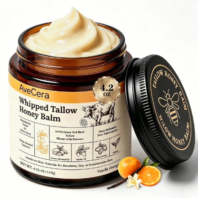 AveCera Bálsamo corporal com sebo bovino, mel, cera de abelha, óleo de jojoba e manteiga de karité, 120 g