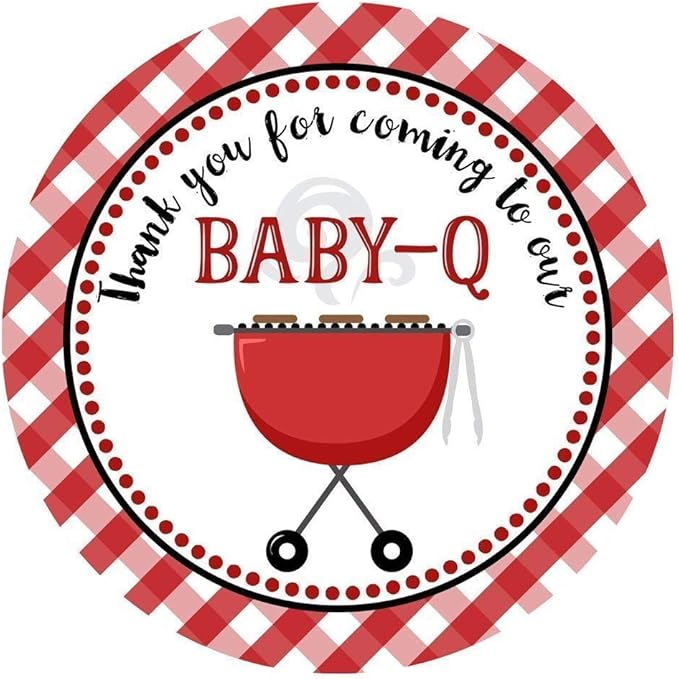 Baby Q Sticker Labels by Adore By Nat - Co-Ed Baby Shower for Couples - Coed Party for Mom and Dad - Set of 30