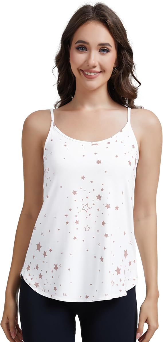 WiWi Women's Camisole Adjustable Spaghetti Straps Undershirt Soft Tank Tops Bamboo Viscose Cami Sleepwear S-XXL