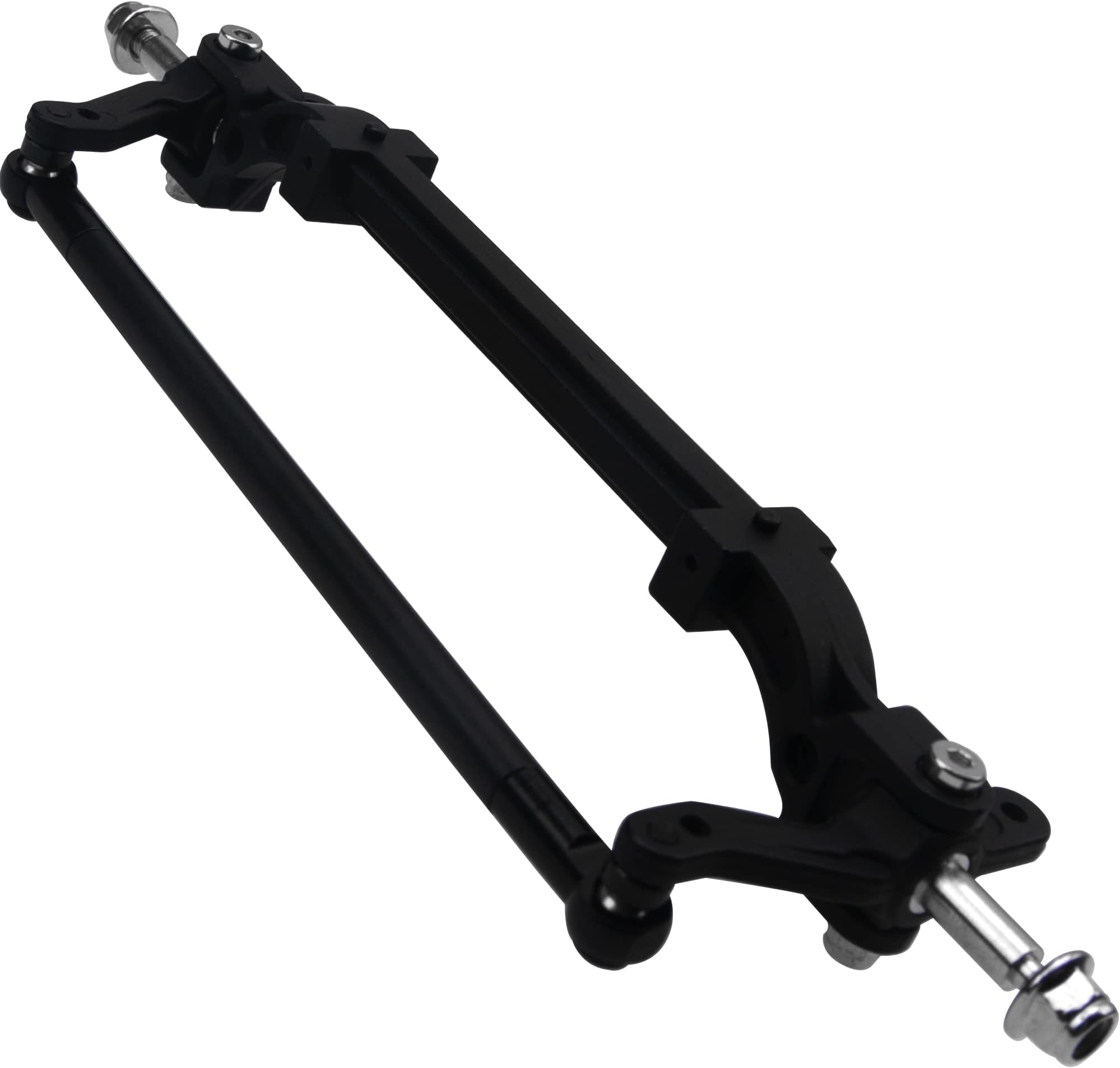 Metal Front Axle Steering Link Rod Pole Wheel Axle Compatible with Tamiya 1/14 RC Tractor Truck (Black)