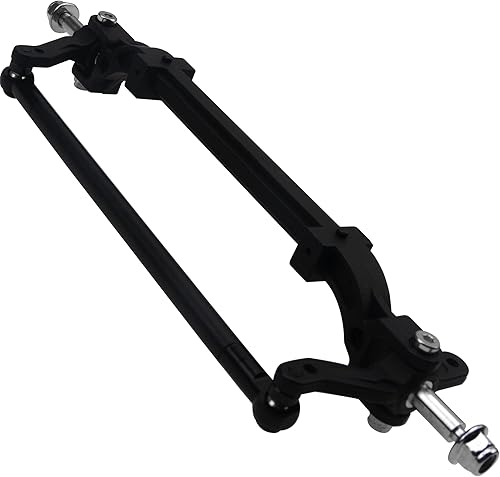 Eje delantero de metal de barra de enlace de dirección Eje de rueda compatible con Tamiya 114 RC Tractor Truck (negro)