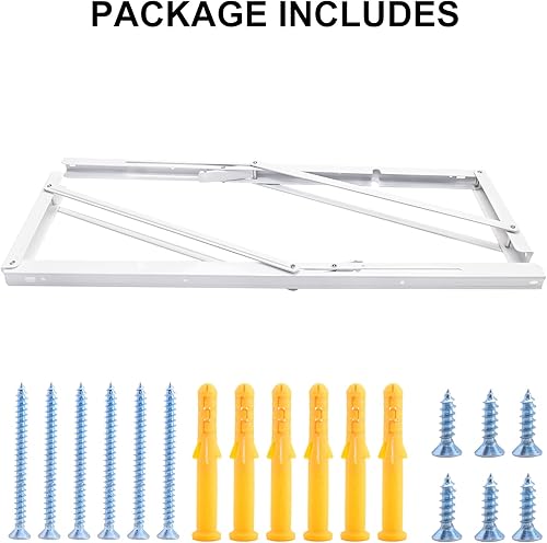 Miniatura 96 de YUMORE Soportes de estante plegables de 24 pulgadas, carga máxima: 330 libras de acero inoxidable resistente soporte de estante plegable para mesa