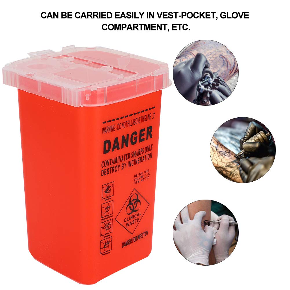ZJchao Disposable Waste Box, Plastic Needle Container with Anti Puncture Shell for Sharps Disposal and Garbage Classification (2)