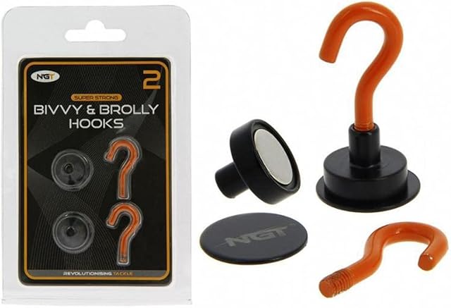 NGT Magnetic BIVVY Hooks with Backing Plate CARP Fishing Tackle SHELTER Hooks 2 Pack