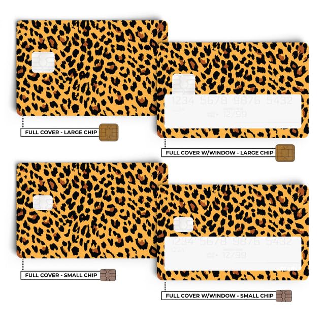 Cheetah Print Credit Card Skin Debit Card Stickers for Key, Debit, Credit, Bank Card 4PCS Card Skin for Adults2