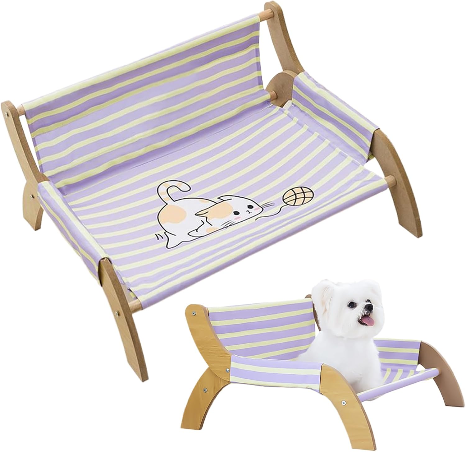 Pet Chair,Decorative Soothing Breathable Stripe | Kitten Hammock Bed | for Multi-Cat Households, Rest, Indoor, Outdoor, Sleeping