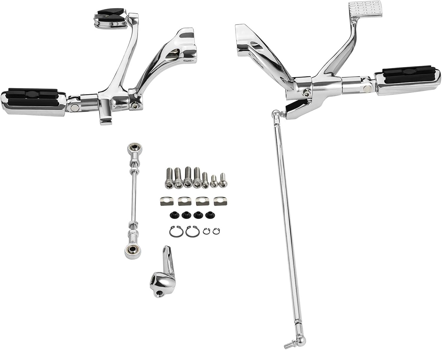 Green-L Chrome Forward Controls Pegs Linkages Levers Fit for Harley Sportster Iron XL1200 XL883 2004-2013