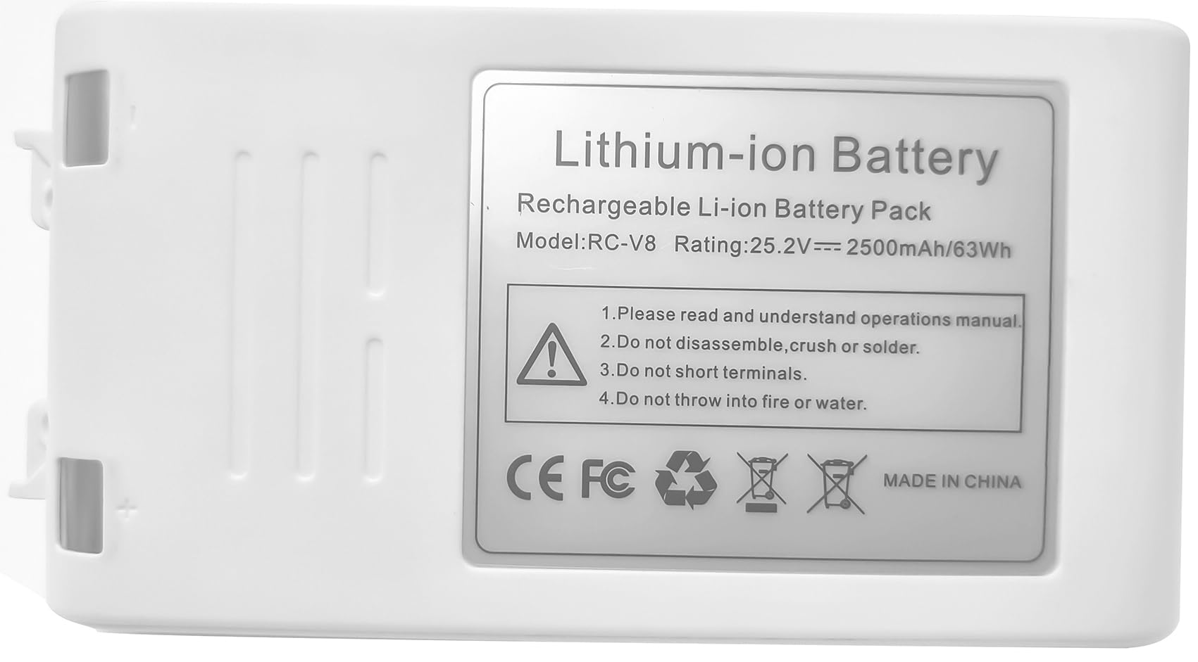 25,2 V / 63 Wh 2500 mAh V8 Batterie de Rechange pour aspirateurs Dreame V8 V9 V9B V9P