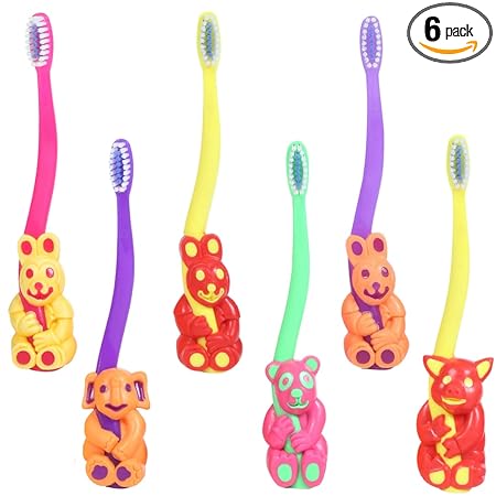 MAXI Bingo Kids Soft Toothbrush for 2+ Years, Multicolor (Pack of 6)