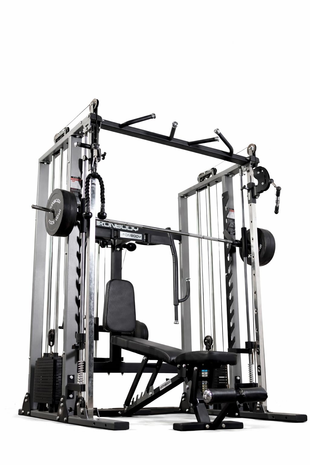 IB900 Multi-Functional Trainer Home Gym with Smith Machine and PEC Fly, Heavy Duty 4x2 Frame (PVC Weight Stack)-image-18