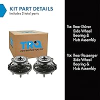 Vista 2 de Conjunto de rodamiento de rueda y buje TRQ para parte trasera izquierda y derecha, 2 piezas, compatible con Ford Expedition 2007-2010 y Lincoln