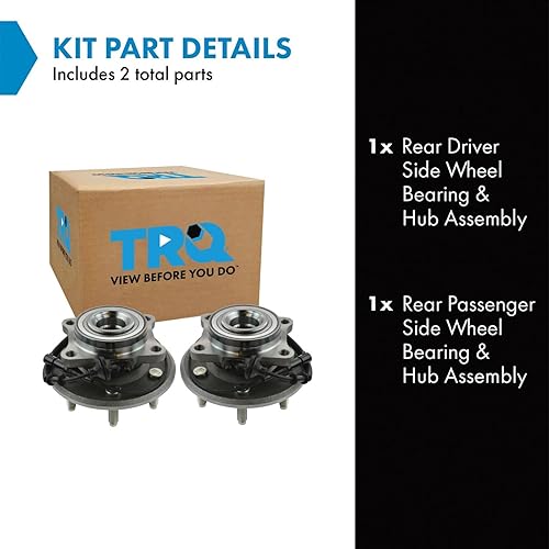Miniatura 2 de TRQ Buje de rueda y rodamiento LH RH Par trasero para Navigator Expedition Truck SUV