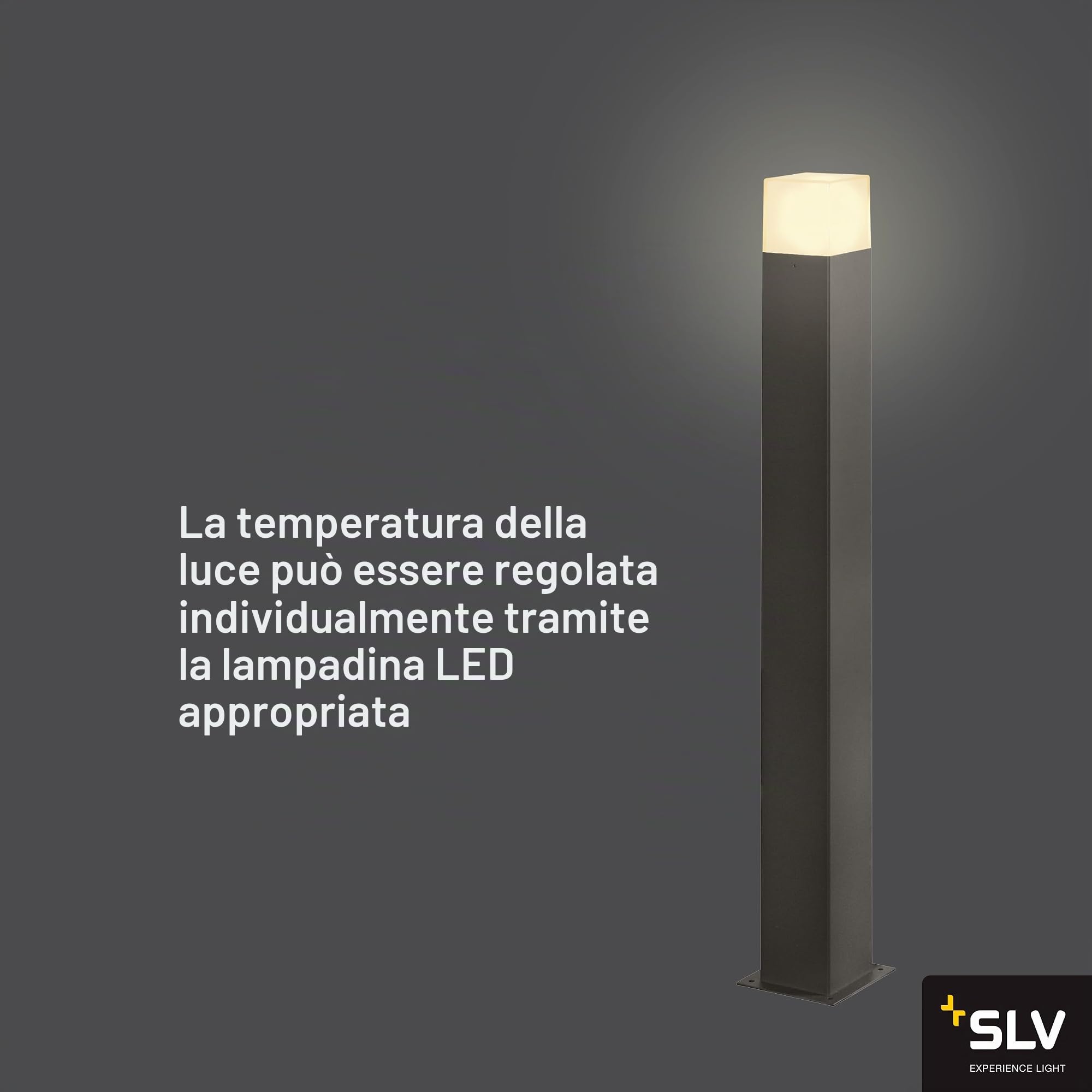 SLV Grafit 90 - Lampada da terra per esterni, per sentieri, pareti, ingressi, LED, da giardino, E27, IP44, 11 W, colore: Antracite