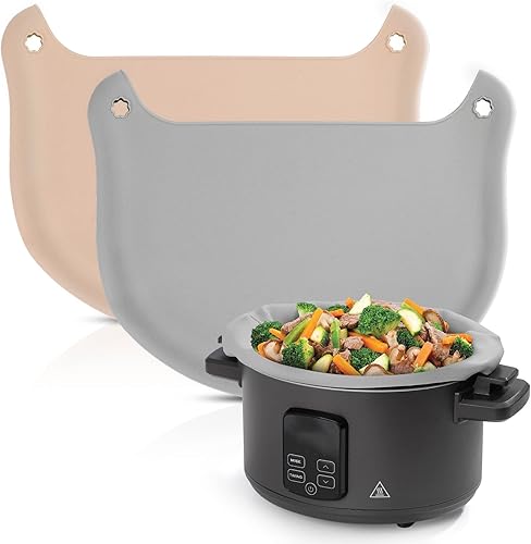 Revestimientos de silicona para olla de cocción lenta compatibles con olla de cocción lenta de 6 a 8 cuartos de galón, forro reutilizable para olla