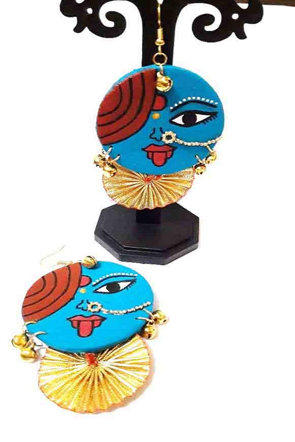 Anindita Ethnic Fashion Jewelley Sky Blue Maa Kali Earrings for Womens and Girls (Free Size & Sky Blue Colour) (B08KW81JYN) Amazon Price History, Amazon Price Tracker