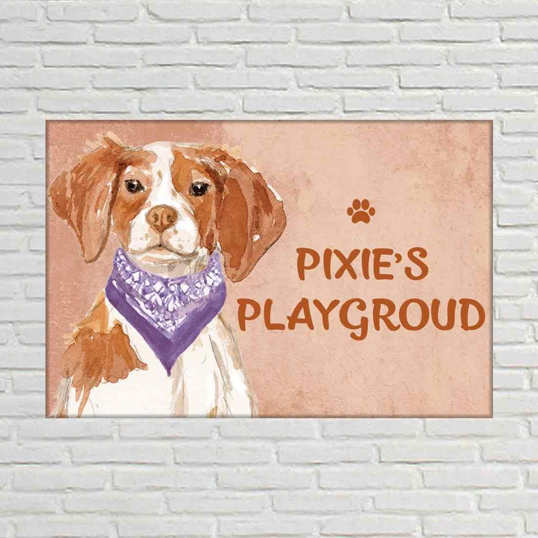 Nutcase - Personalized Beware Of Dog Sign Board - Customized Name Plate - Purple Scarf Dog (B07MKTZR9H) Amazon Price History, Amazon Price Tracker