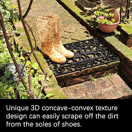 Fiozor Original Rubber Door Mat For Outdoor Indoor, Easy Clean, Durable Waterproof Doormats, Low-Profile Rug Mats For Patio,Entry #TOP1