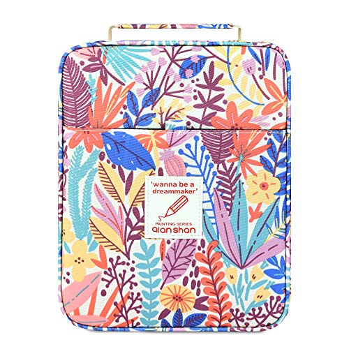 qianshan Pencil Case Holder Slot - Holds 202 Colored Pencils or 136 Gel Pens with Zipper Closure - Large Capacity Polyester Pen Organizer for Watercolor Pens or Markers - Perfect for Artist Midsummer