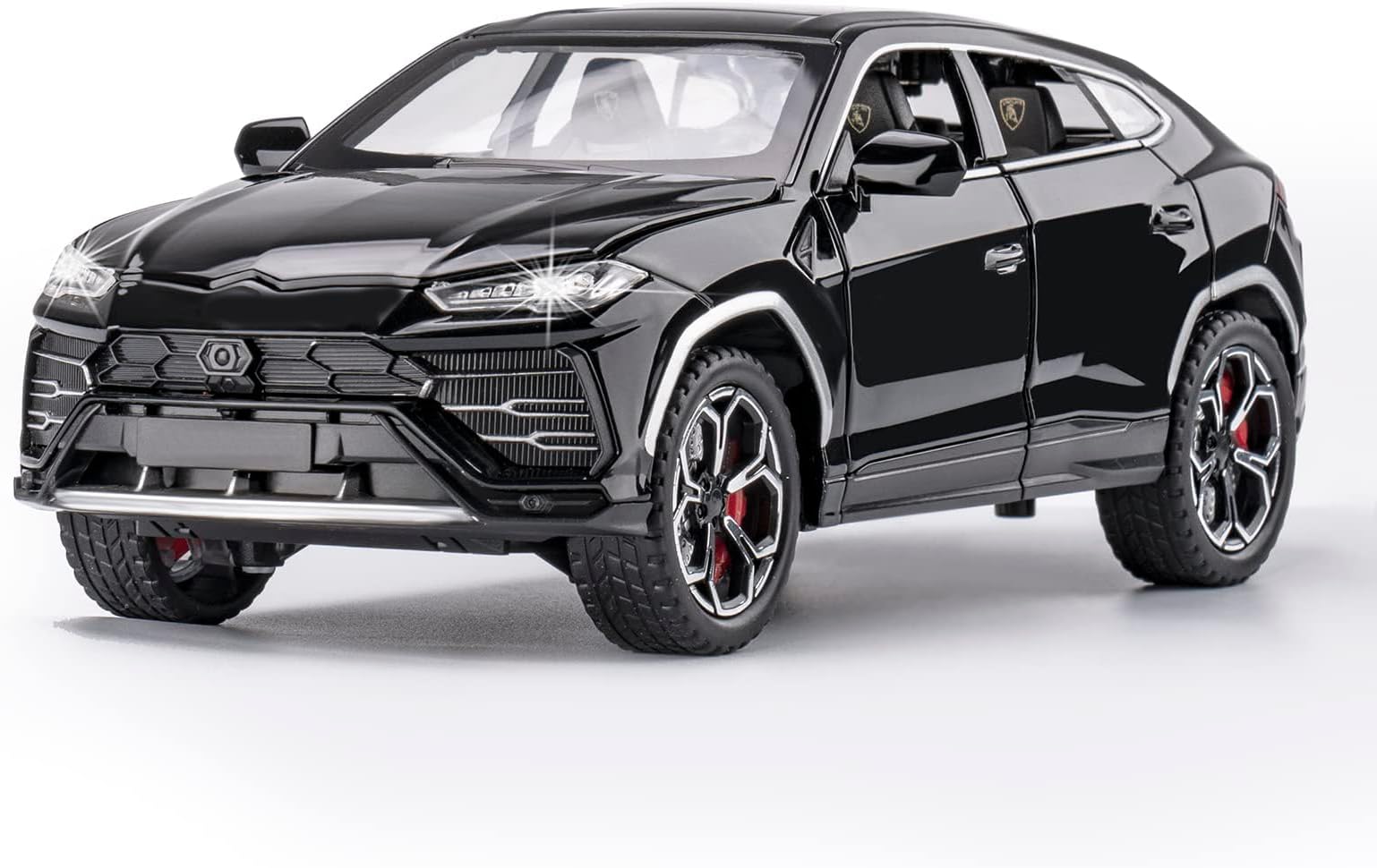 Toy Cars for Boys 3+ Years Car Toys for 3 4 5 6 7 8 Year Old Boy Cars for Kids Ages 3-8 1:24 Diecast Metal Car with Light and Sound Christmas Birthday Gifts(Black, 1:24)