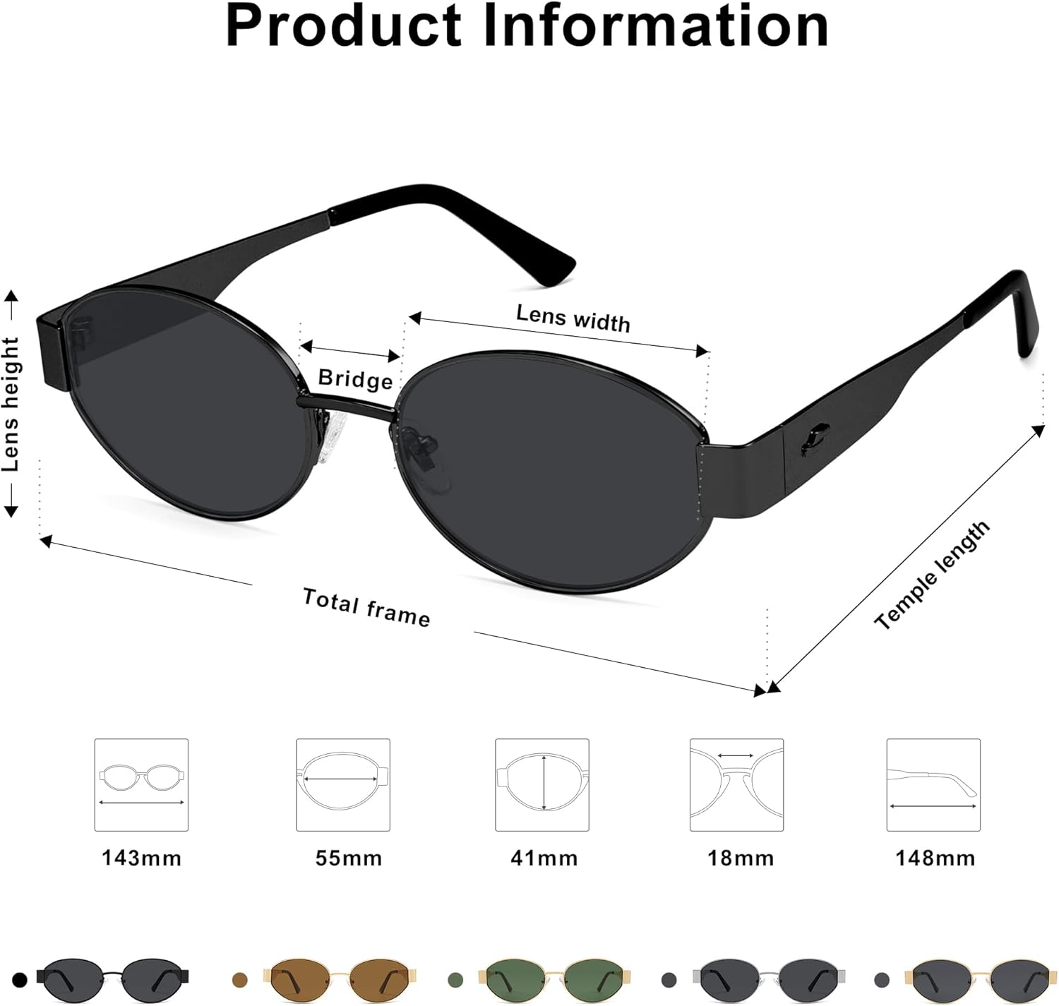 SOJOS Retro Oval Sunglasses for Women Trendy Classic Shades UV400 Protection SJ1256 - Image 6